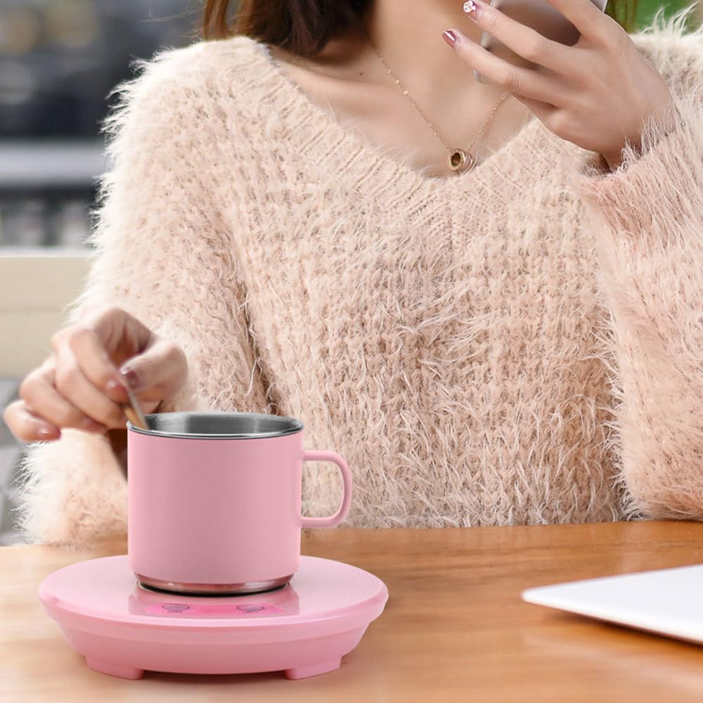 Scalda Tazza da Caffè, Scaldatazze Elettrico 2 in 1, Scalda Bevande Riscaldamento e Raffreddamento per Tè, Latte, Cioccolata, Ufficio, Casa