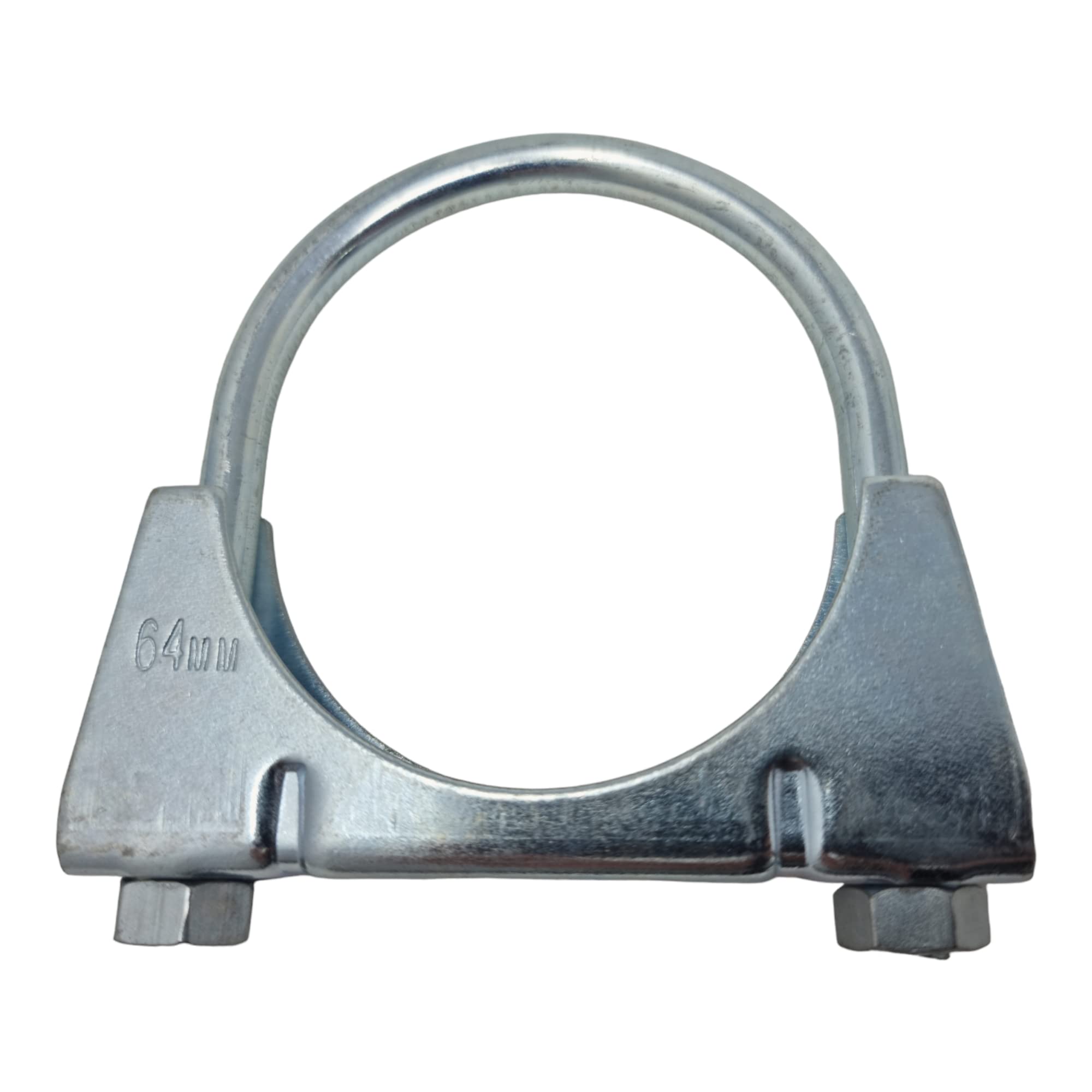 64mm Universal U Bolt Exhaust Clamps - Heavy Duty Clamp & Nuts (Pack of 2)