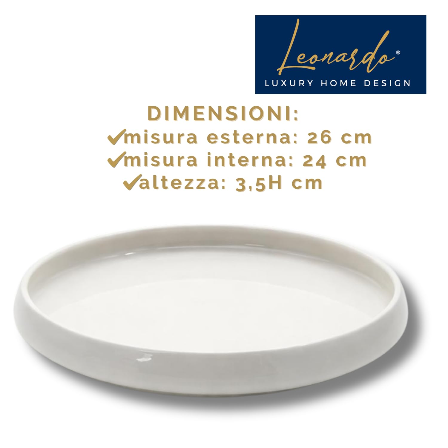 Piatto Fondo Porcellana Bianca 23 cm Stile Greco Moderno Bordo Alto Pasta Risotti Insalate Elegante Resistente Gourmet (6 Piani Medi)