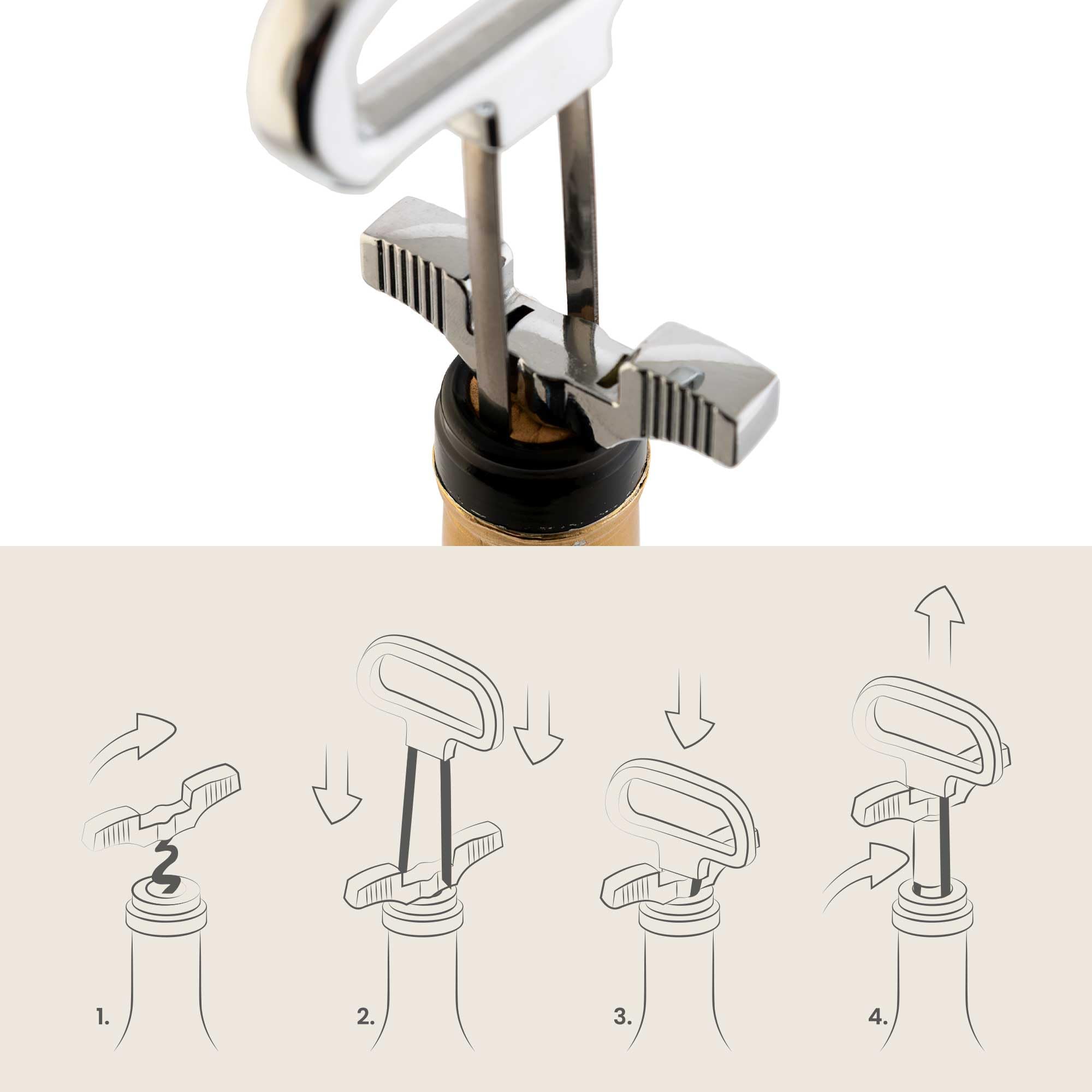 KOALA Sacacorchos Profesional para Vinos Antiguos, Extrae Corchos Frágiles sin Romperlos, Sistema de Láminas y Espiral de Precisión, Acero Inoxidable