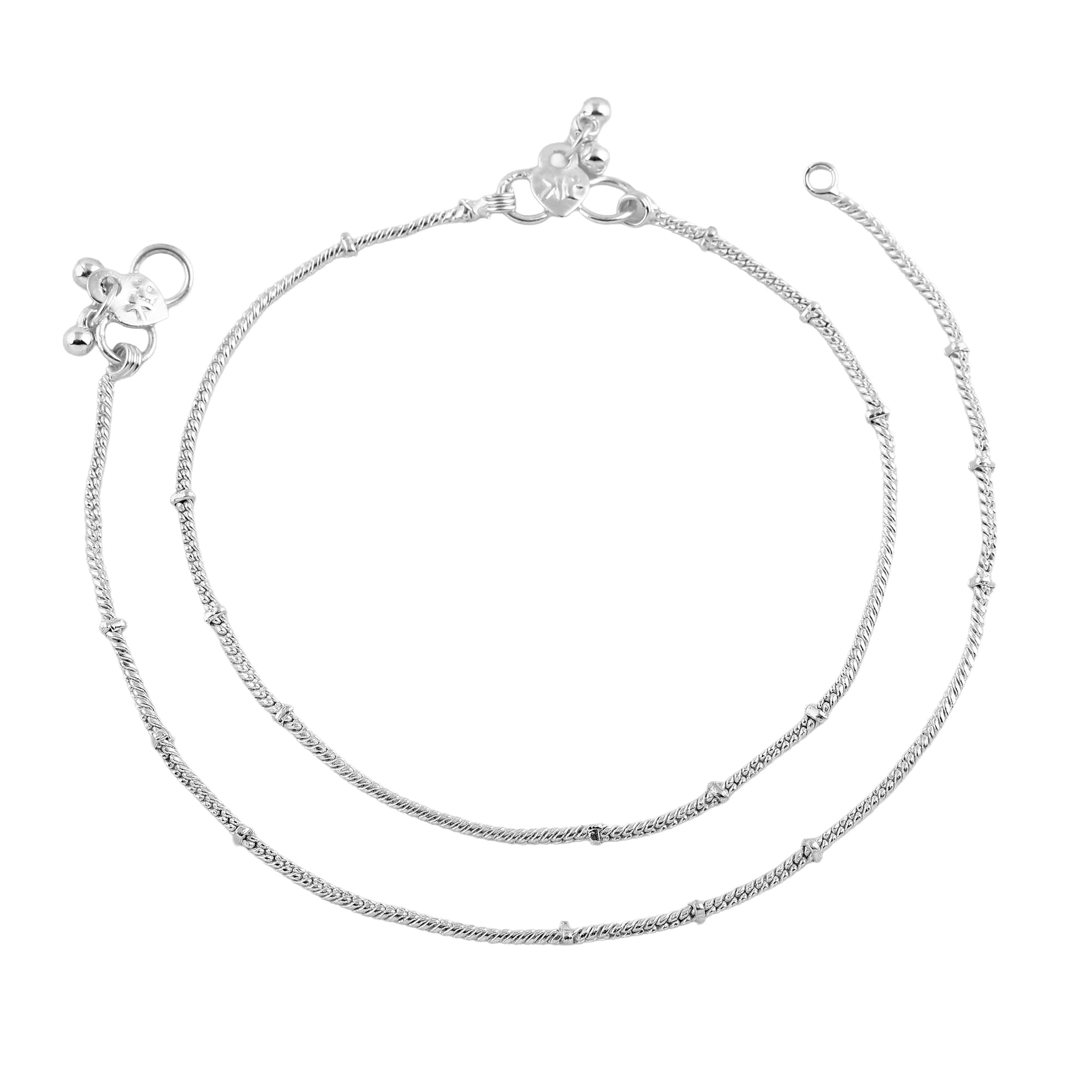 Lightweight Silver Finish Anklet Set for Women|Minimal Chain Design|Ideal for Daily Outfits & Comfort Wear-OSAK013-IR ANKLET-image-19
