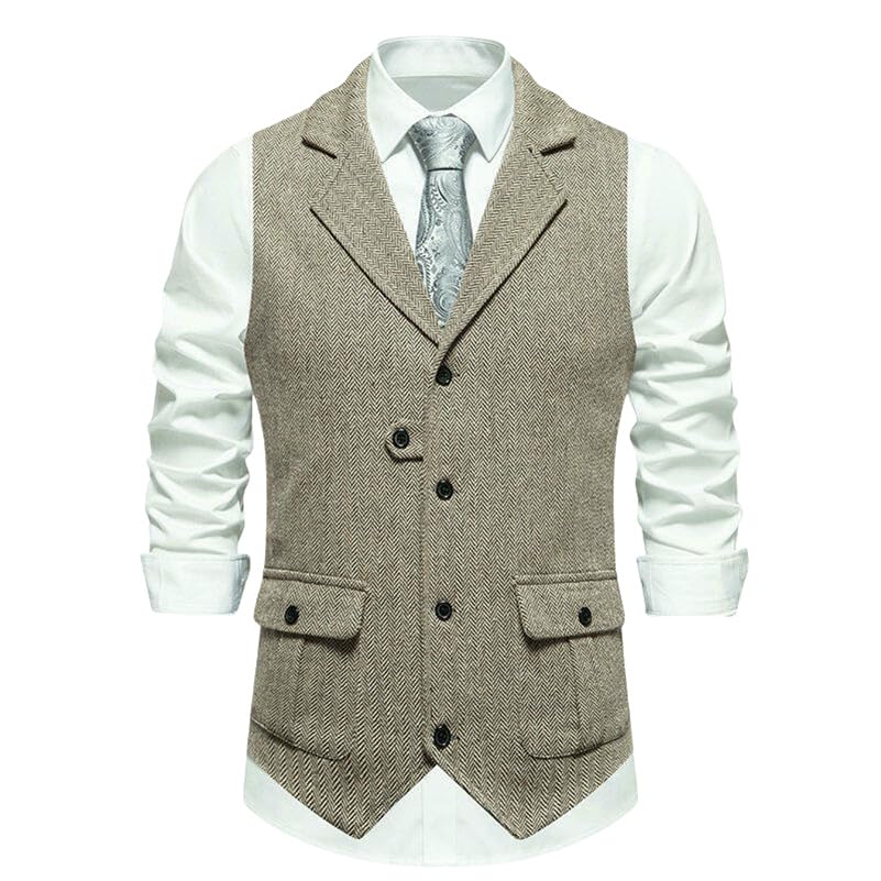 Gilet costume rétro homme de qualité tailleur avec revers business