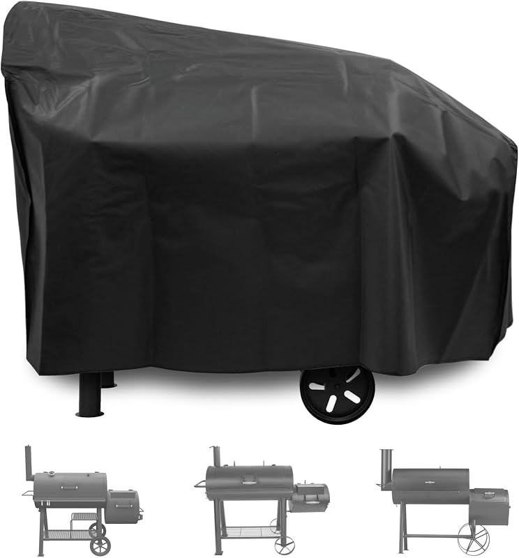 ZJYWSCH Offset Smoker Cover 66" for Chargriller, Brinkmann, CharBroil | Charcoal Offset Smoker Grill Cover Longhorn Highland Outdoor Heavy Duty Waterproof Compatible for Royal Gourmet and More