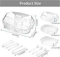 Vista 3 de Bandeja para servir en hielo, bandeja refrigerada, bandejas para servir que mantienen la comida fría, cuenco de cocina refrigerado con compartimento