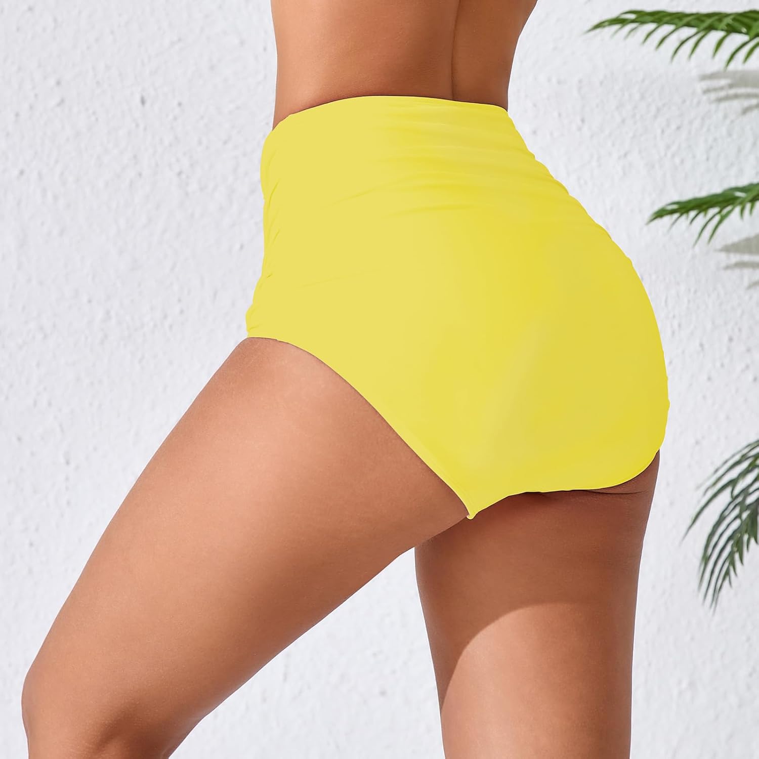 Women’s High Waisted Full Ruched Bikini Swim Bottoms Tummy Control Full Coverage Swimsuit Bottoms - Image 3