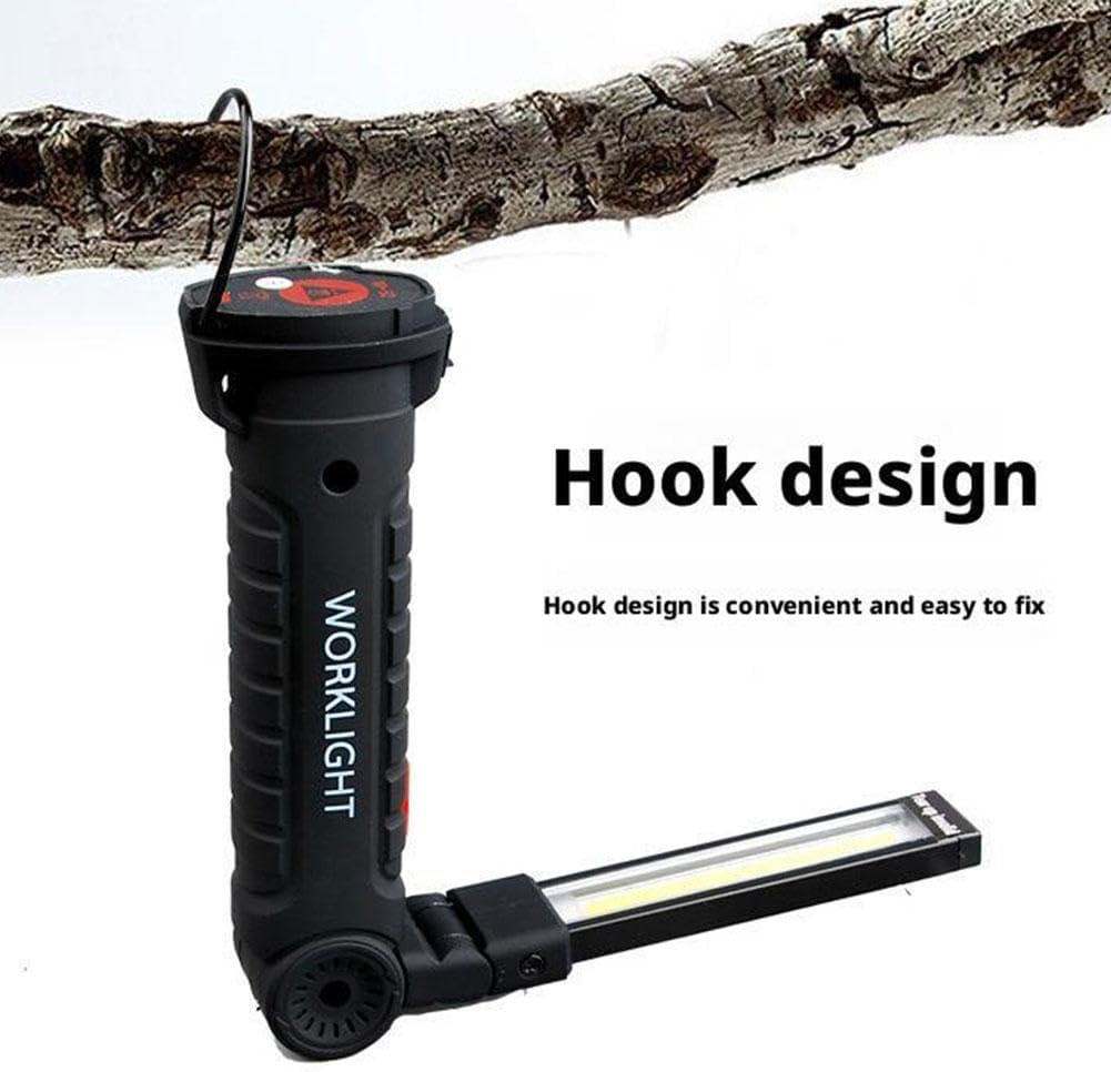 2Pack Rechargeable Work Lights – LED Torch Work Light BBQ Grilling Accessories with Magnetic Base & Hanging Hook,360°Rotate 5 Modes Magnetic Grill Flashlights for Car Repair Emergency Camping(Large)