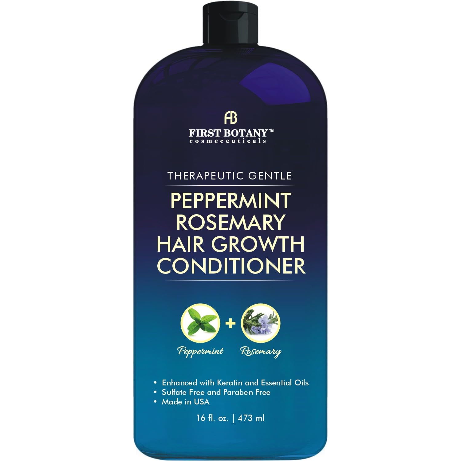 Peppermint Rosemary Hair Regrowth Conditioner - Anti Hair Loss product, Daily Hydrating, Detoxifying, Volumizing Conditioner and Fights Dandruff For Men and Women 16 fl oz (Pack of 2)