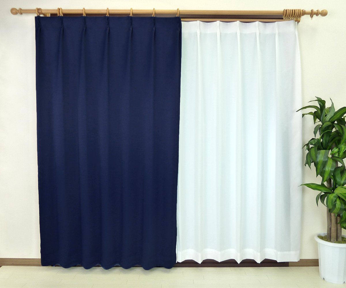 インディゴ調オーダーカーテン[美品] Amazon｜かーてん屋さんアウトレット オーダーカーテン [ピティ