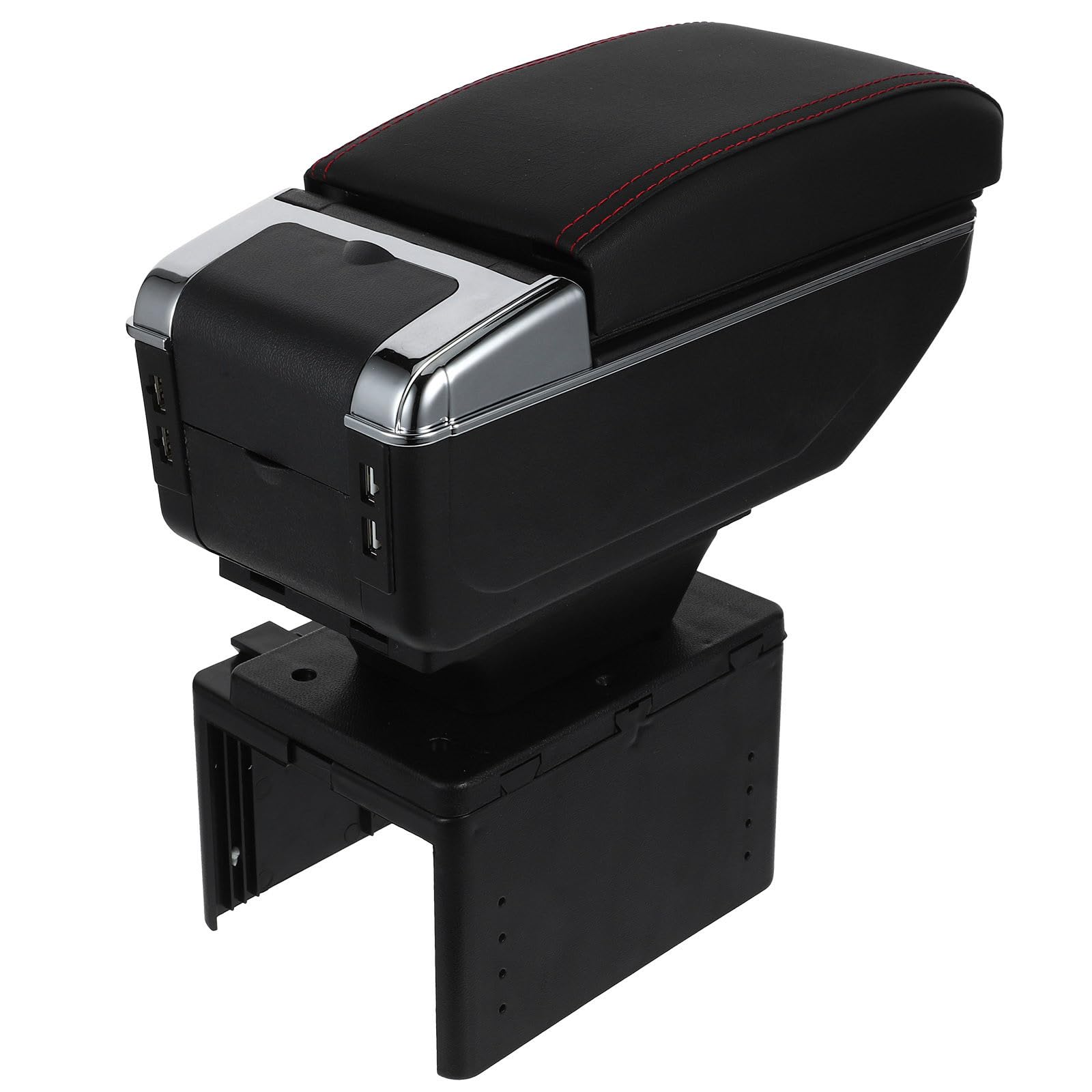 Accoudoir de Voiture Rangement, Largeur Réglable, Plastique Noir