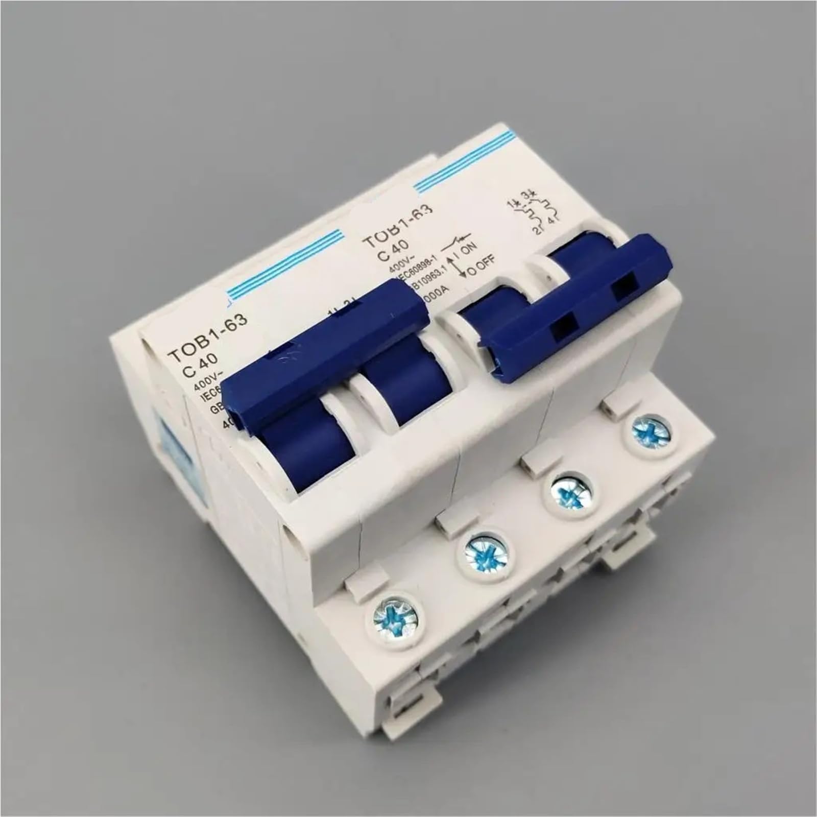 Interruptor de transferencia manual MTS 2P 40A con disyuntor MCB bipolar de 400V 4