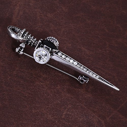 Image of Antique Rhinestone Sword Pin Brooch Lapel Pin Scottish Kilt Pins Cardigan Shawl Safety Pin Hat Pins