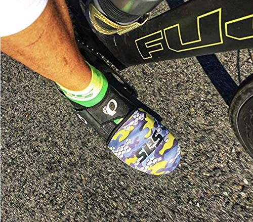 SLS3 Cycling Shoe Cover - Toe Covers - Bike Shoe Covers Neoprene Cold Weather – Biking Foot Covers Cycle Road Bike - Windproof Waterproof - No More Cold Feet (Green Geo, L/XL) - Thumbnail 2