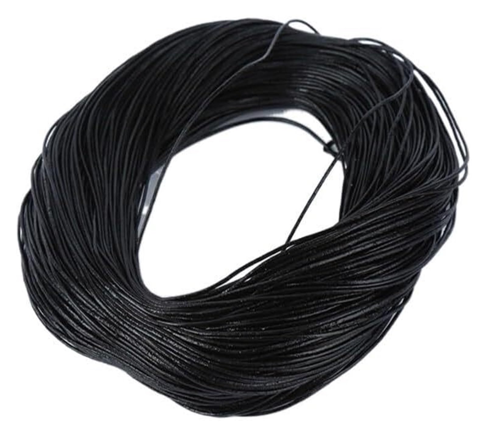 Genuine Round Leather String Cord, Cowhide Leather Round Cord Multicolor 1-8mm 2m Jewelry DIY(Black,2.5mm)