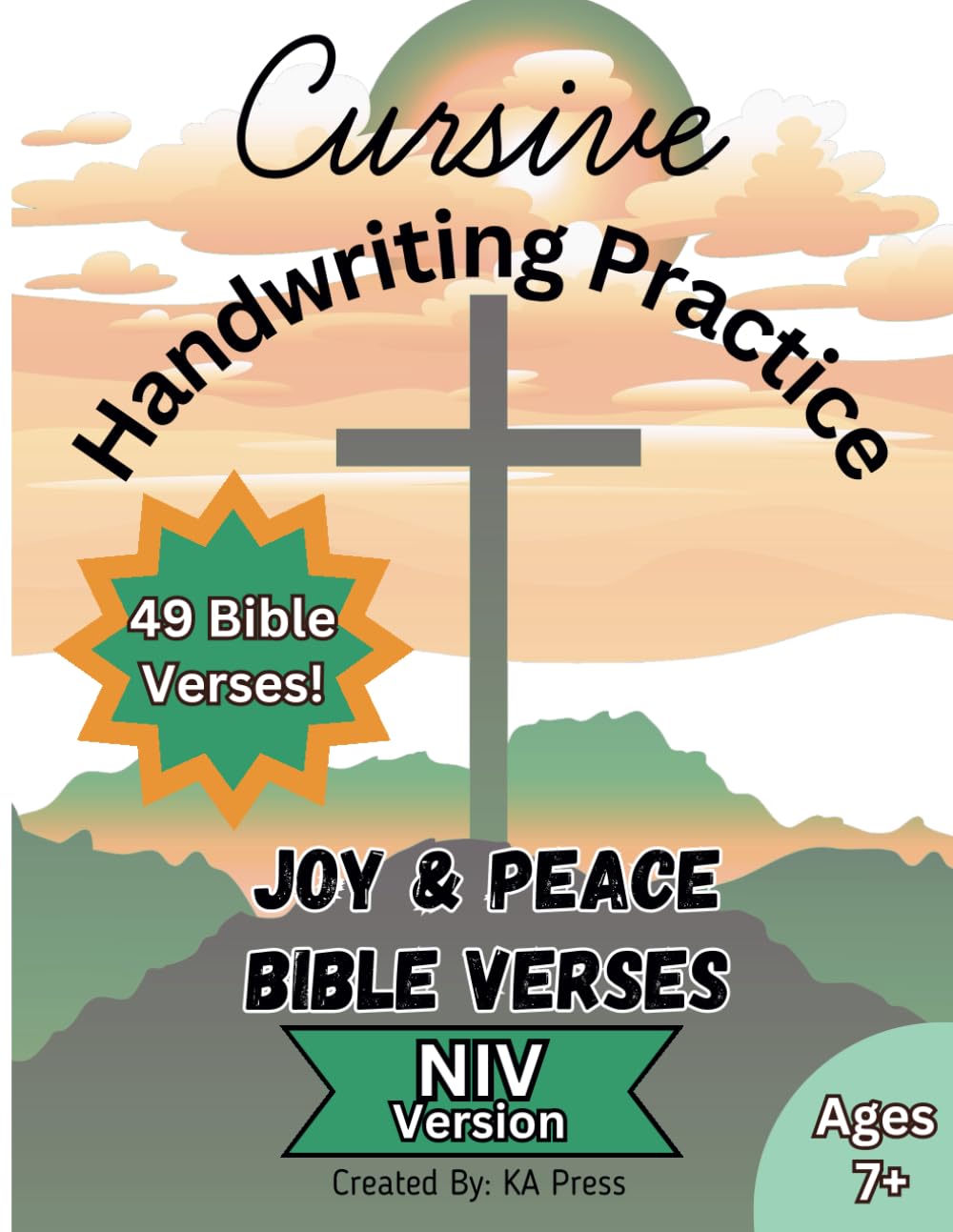 Cursive Handwriting Practice: Joy & Peace Bible Verses