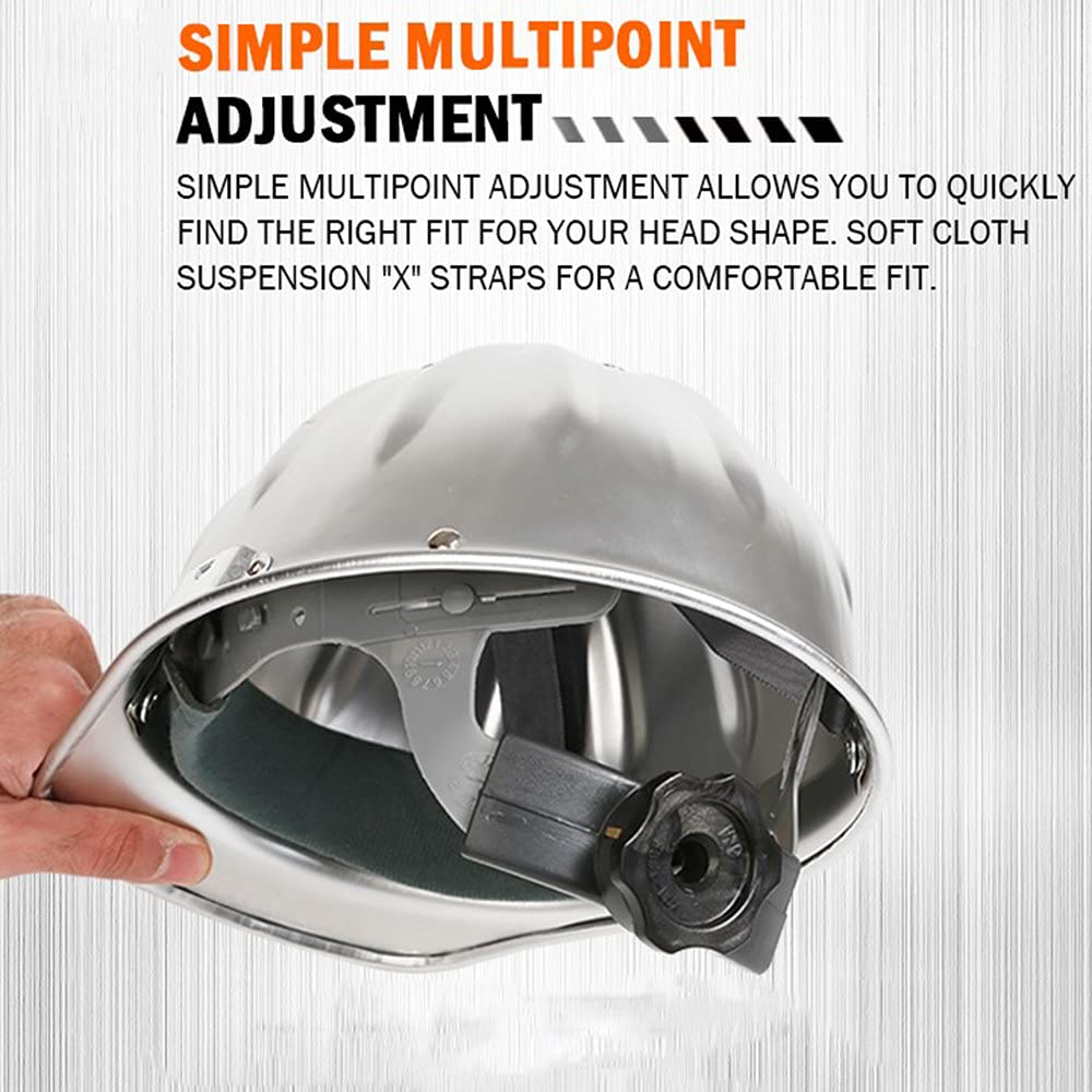 Casco de Seguridad, Cascos de construcción Casco de Seguridad de Aluminio Casco de Seguridad Ajustable La Parte Superior es más Segura y eficaz para Evitar pinchazos