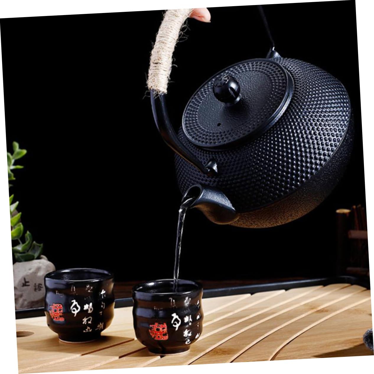 Alipis Tetera De Hierro Fundido Sin Revestimiento Tetera De Hierro Retro De Sobremesa Vintage Para Infusiones De Té