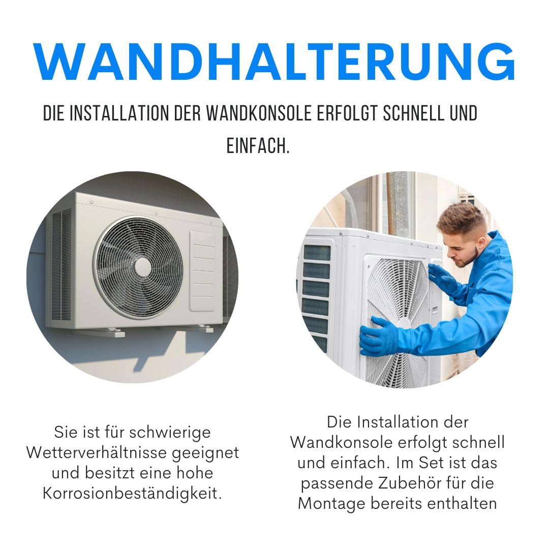 Universele airconditioning, wandconsole voor split airconditioning en verwarming, airconditioning, wandhouder voor airconditioning en warmtepomp tot 150 kg (400/665/620 mm