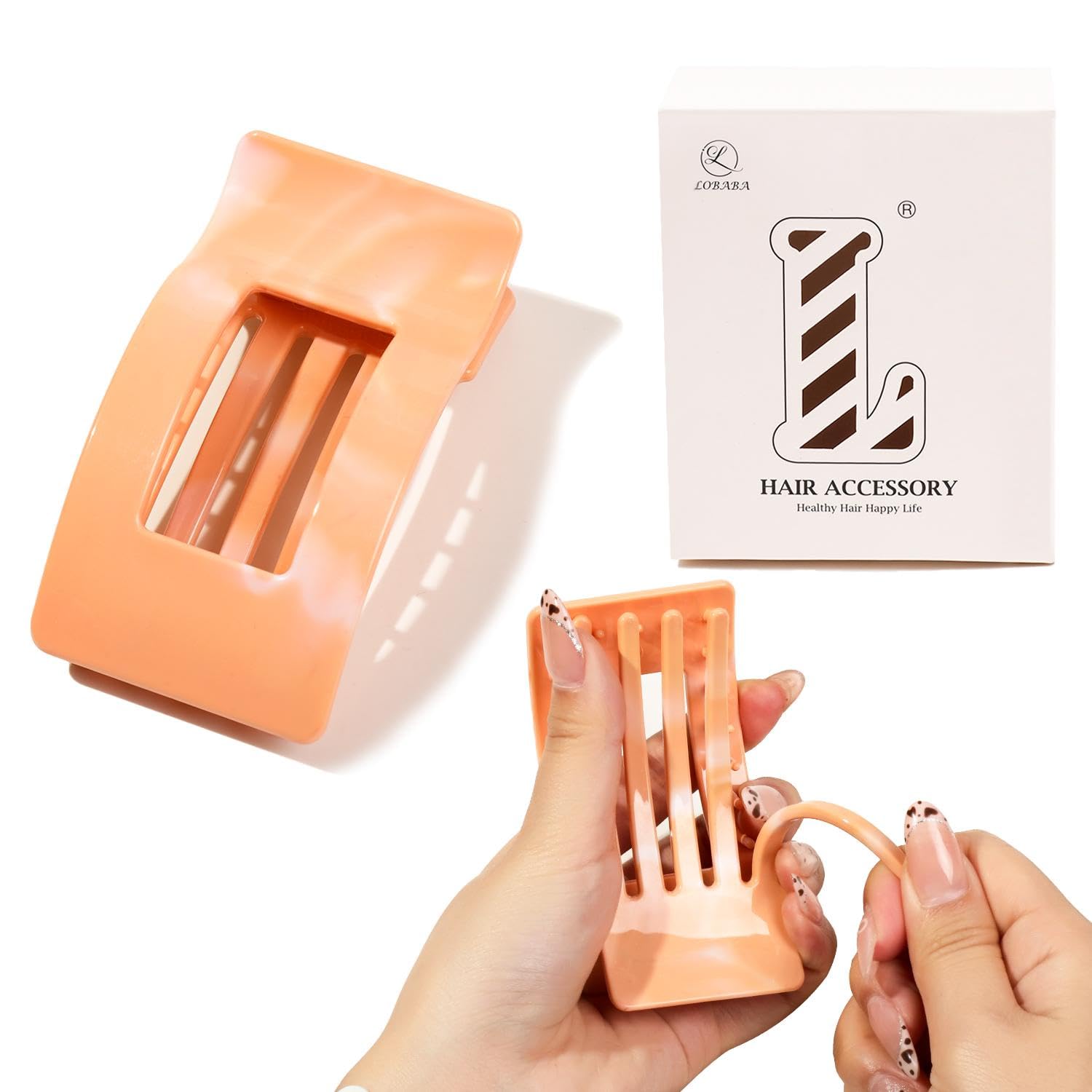 Soft French Flat Hair Claw Clips for Women - Large Soft Silicone Flexible Hair Claw Clips，Non-Slip Bendable Strong Hold Accessories for All Type of