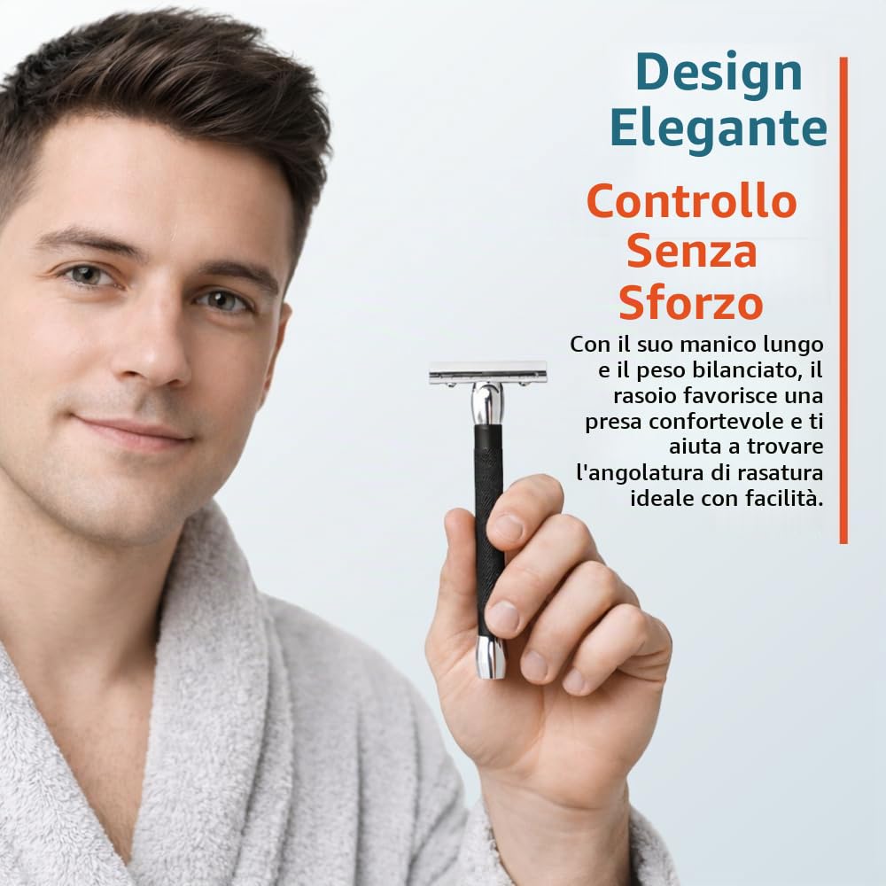 Merkur Rasoio a doppia lama, nero