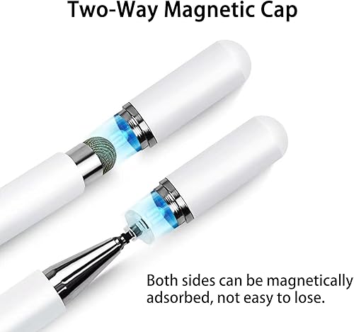 Miniatura 4 de Lápiz óptico para pantallas táctiles, disco magnético 2 en 1 y punta de fibra para iPad con tapa magnética, compatible con todas las pantallas