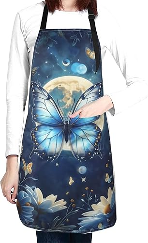 Miniatura 21 de Waterproof Apron With 2 Pockets,Kitchen Chef Aprons Bibs For Cooking Baking Painting Gardening Grooming Color-12