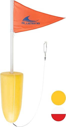 BLUEWING Boya de pez espada boya de caída profunda, boya de atún, boya de tiburón, 1 unidad, bandera flotante de boya con clip de línea larga para