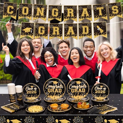 Save on Black Gold 2026 Graduation Party Supplies with Code 8BZ5IWZ8