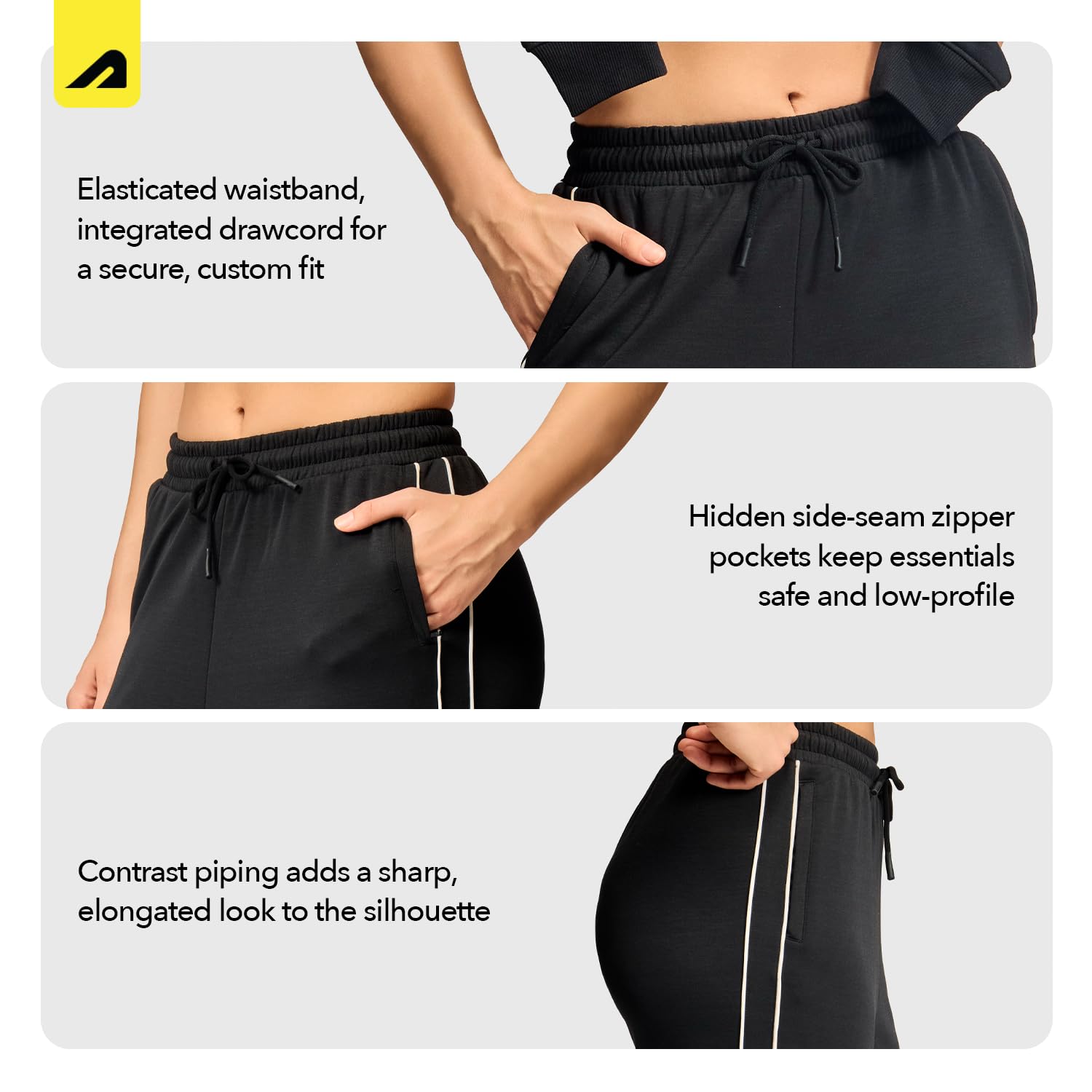 Boldfit Pantaloni da allenamento da donna, pantaloni da donna a gamba larga, pantaloni fitness con tasche, coulisse regolabile in vita, bassi per allenamento e corsa, pantaloni sportivi da donna
