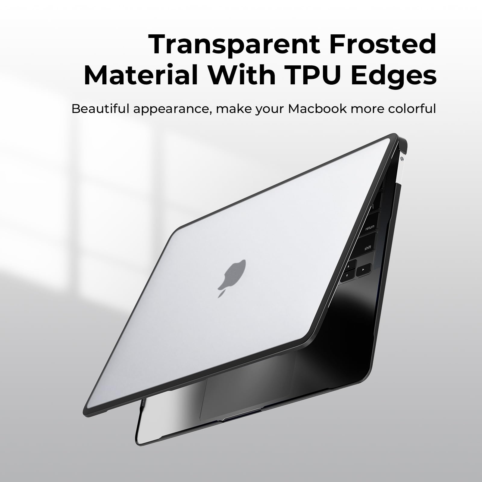 BlueSwan Anti-Cracking Hard Shell Case Compatible with MacBook Air 13 inch, M1 Chip 2018-2021 Model A2337 A2179 A1932, Anti-Fingerprint Soft TPU Bumper, Frosted Clear