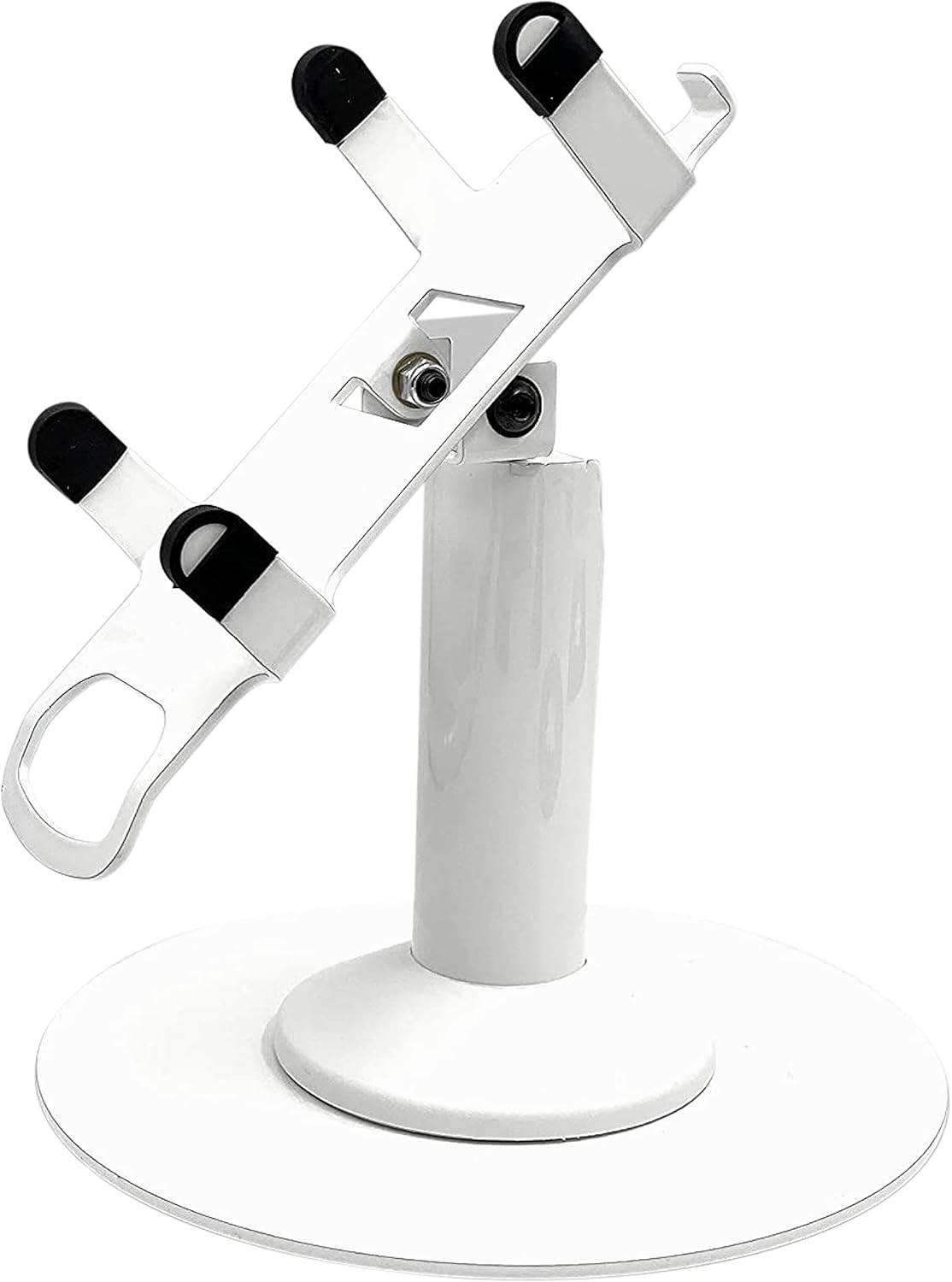 DCCStands Dejavoo Z8/Z11 7 Freestanding Swivel and Tilt Terminal Stand with Round Plate, White