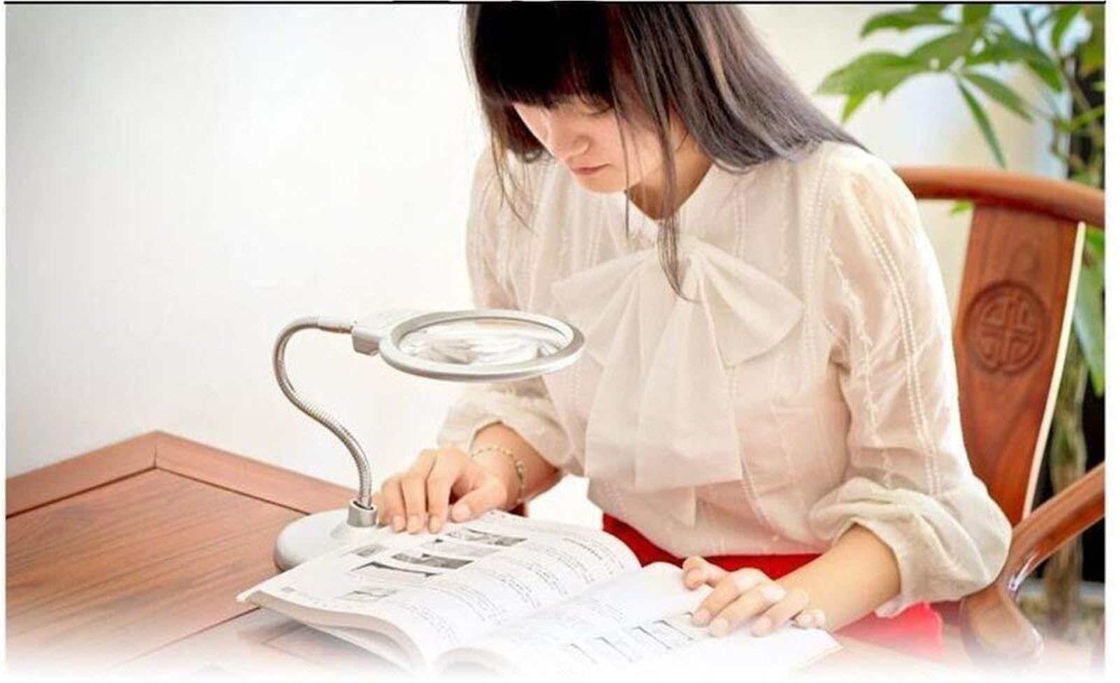 Lente di ingrandimento da Tavolo, Grande, for riparazioni, LED, for Ufficio, for schermi, Artigianato, Hobby, Pittura, Cucito, lavori ravvicinati, Anziani, Riparazione, Telefono Cellulare