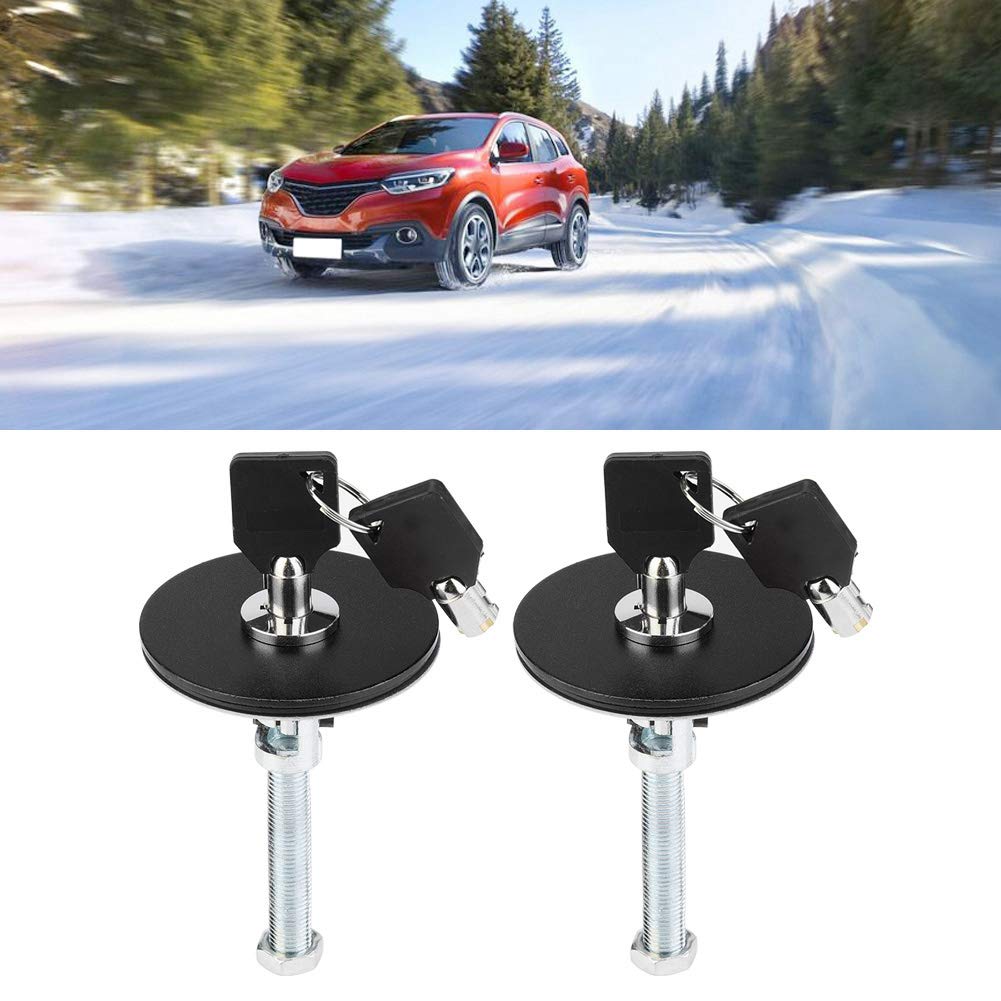 Serrure de capot de voiture, Kit de broche de clé de verrouillage de capot de capot de moteur universel rapide pour voiture(Noir)