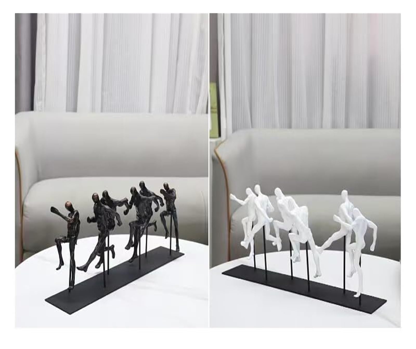 Wystrój pokoju nordycki retro figurka do biegania rzeźba statuetka atletyczna sprinterzy figurka dekoracja zabawne akcesoria na biurko (brązowy kolor trio)