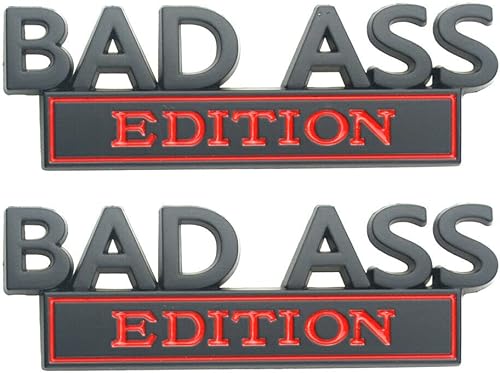 Miniatura 2 de 2 emblemas universales de metal 3D para cochecamionetaSUVpickupguardabarros de puerta lateral para puerta trasera (negro rojo)