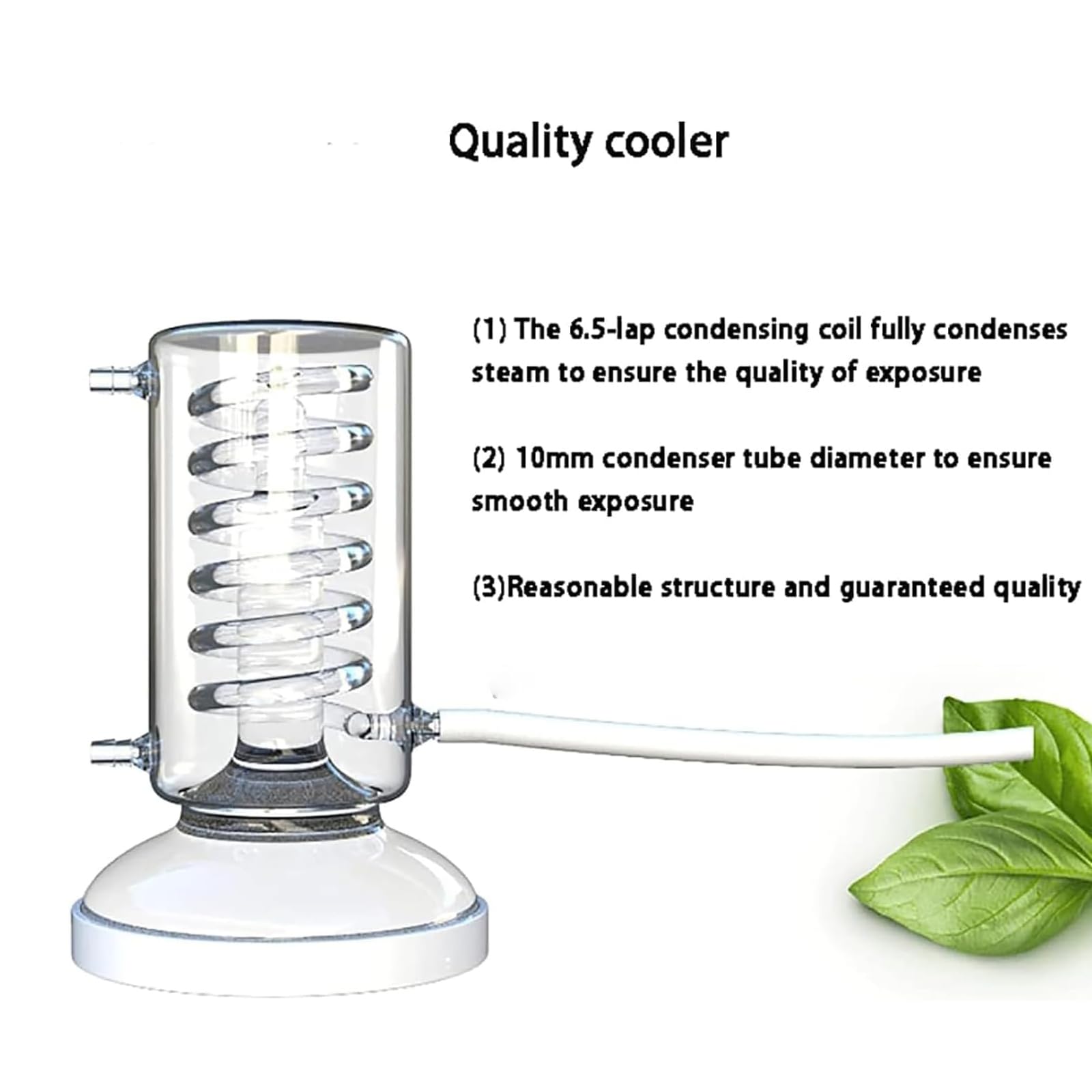 A,Apparecchiatura per distillazione di Oli Essenziali da Laboratorio Kit di vetreria per distillatore per purificatore d'Acqua Kit di apparecchiature per Vapore in Vetro per Chimica (4L)