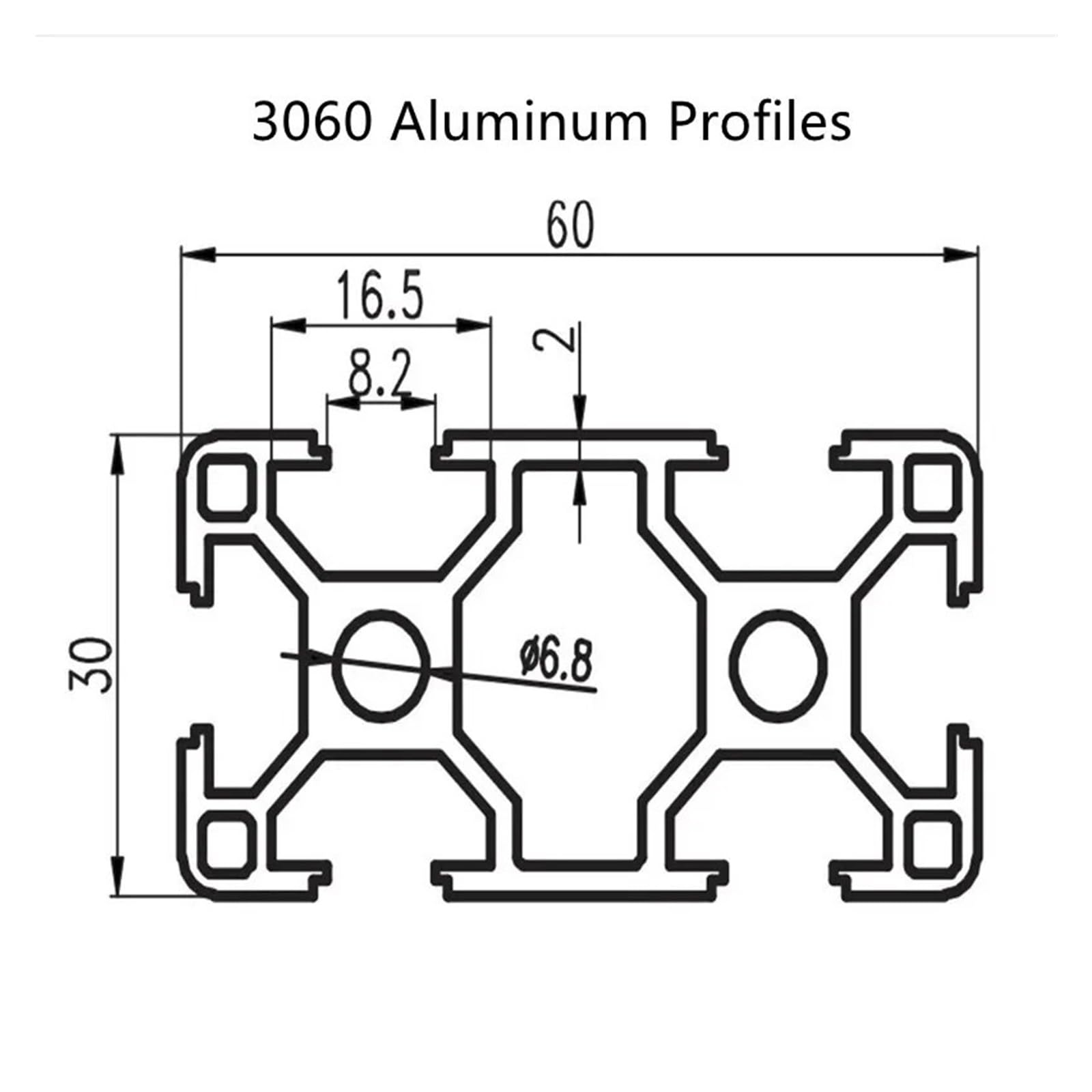 100mm-1000mm 3060 czarny profil aluminiowy T-Slot Rama CNC (400 mm)