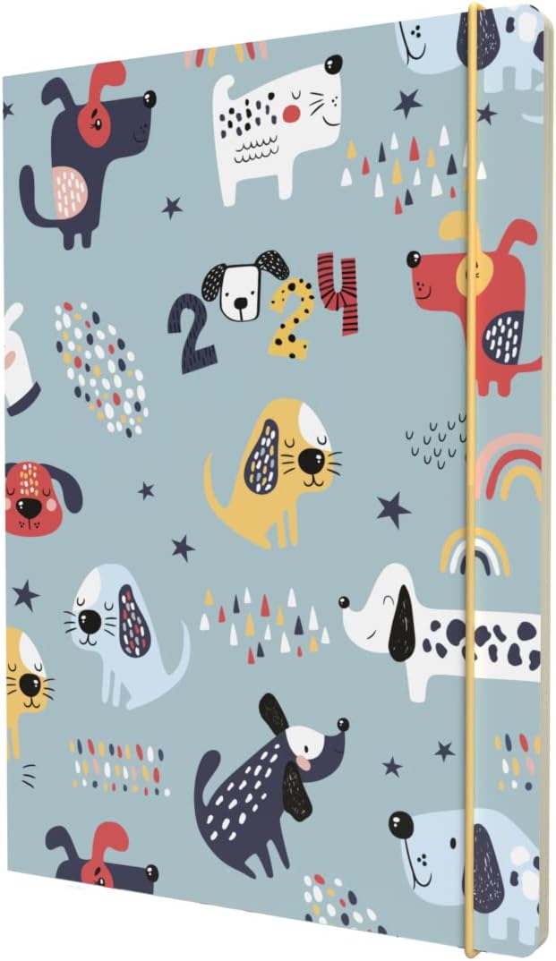 Collins Maru 2024 Diary A6 Week To View Cut Flush Diary - Lifestyle Planner and Organiser for Office, Work, Personal and Home - January to December 2024 Diary - Weekly - Dogs - MR163.DG-24