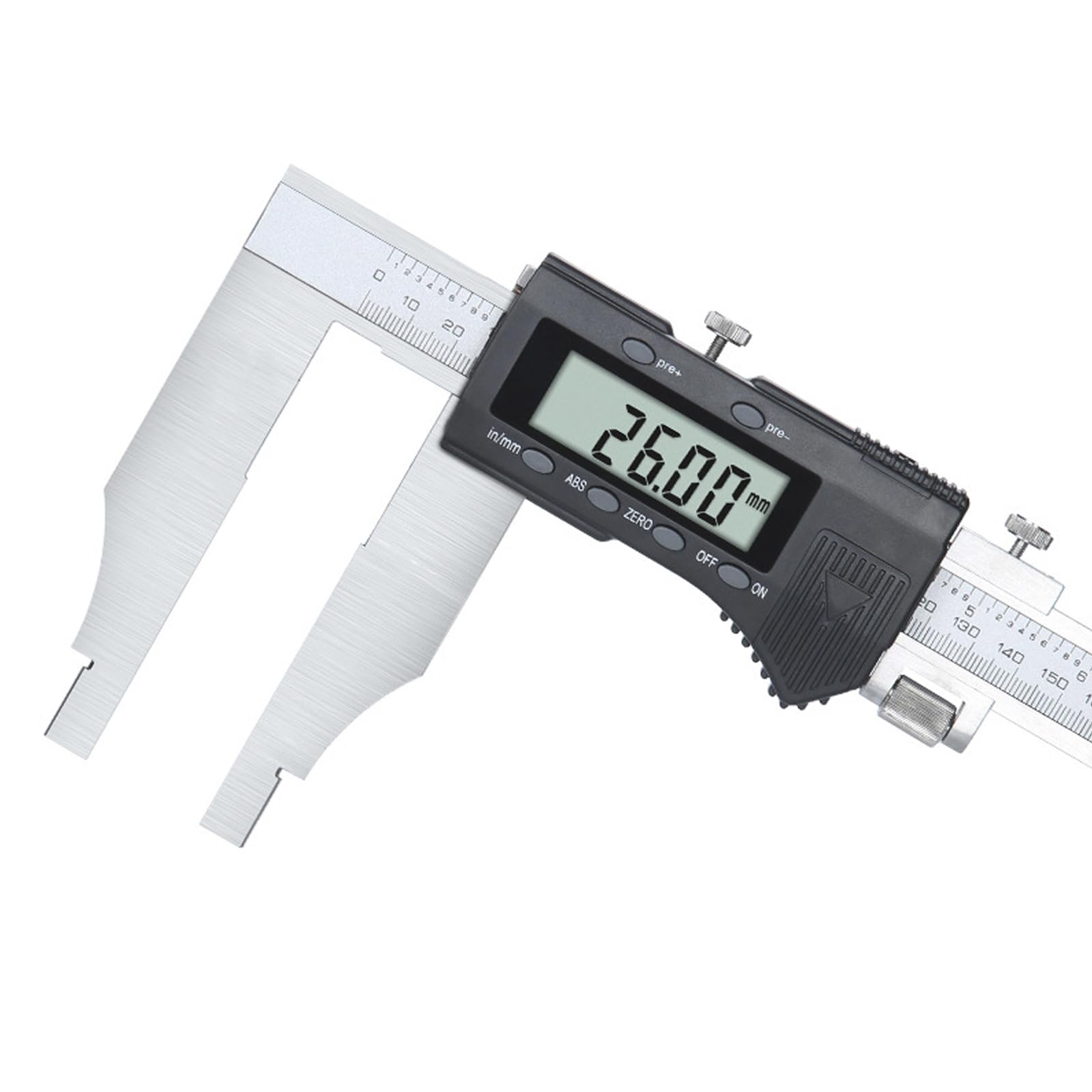 Calibre Digital 0-600mm/24" con Pantalla LCD,Pie de Rey Digital de Acero Inoxidable,Herramienta de Medición de Calibrador para Mediciones Externas Internas,Conversión de Pulgada/Métrica