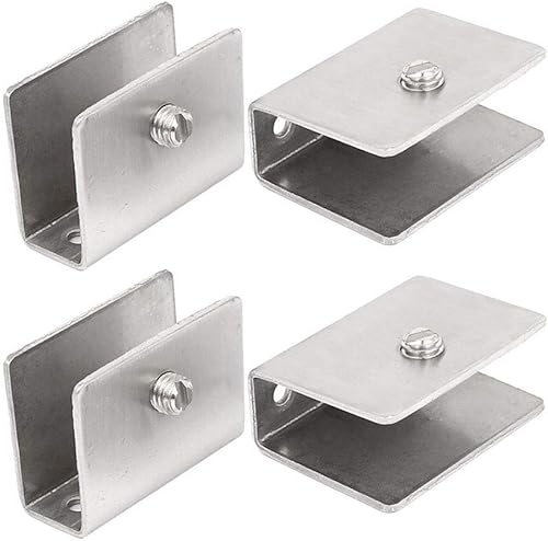 4 piezas de abrazadera ajustable de acero inoxidable con clip de vidrio soporte soporte soporte de estante acabado cepillado superficie plana apto