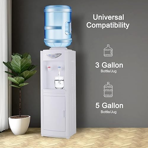 Miniatura 2 de Dispensador de agua fría y caliente, máquina de agua para botella de 5 galones, jarra de agua de 5 galones, 2 temperaturas con boquillas calientes y