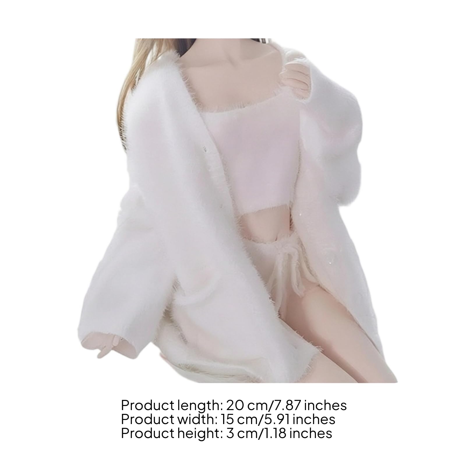 Ropa Muñeca Esponjoso talles Finos para Exhibición , Blanco