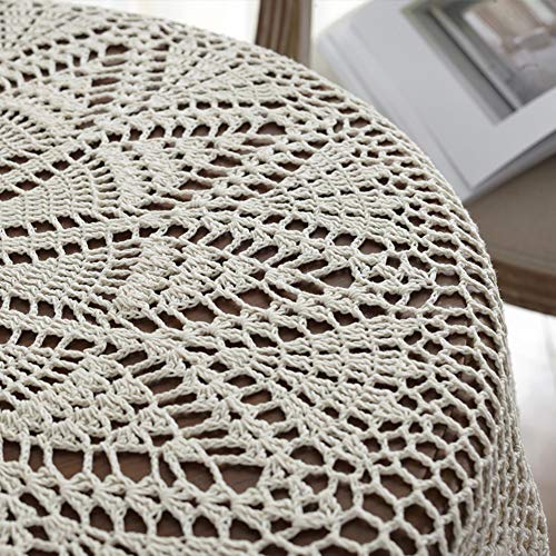 Nappe au crochet faite à la main beige pour protéger une table avec élégance