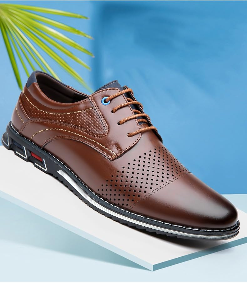 Men’s Dress Shoes Casual Business Oxford Derby Orthopedic Leather Shoes Comfortable Walking Shoes2