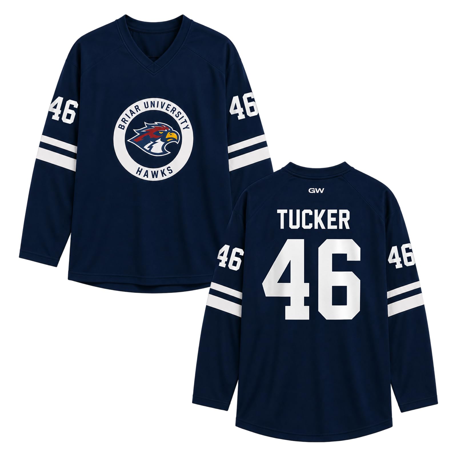 Off Campus Hockey Jersey Graham 44 & Logan 22 & Tucker 46 & Di Laurentis 66 Briar U Jersey Shirt Vneck Sweatshirt Sport Pullover Unisex Long Sleeve Sports Inspired Shirts Off Campus Merch for Fans — image 1