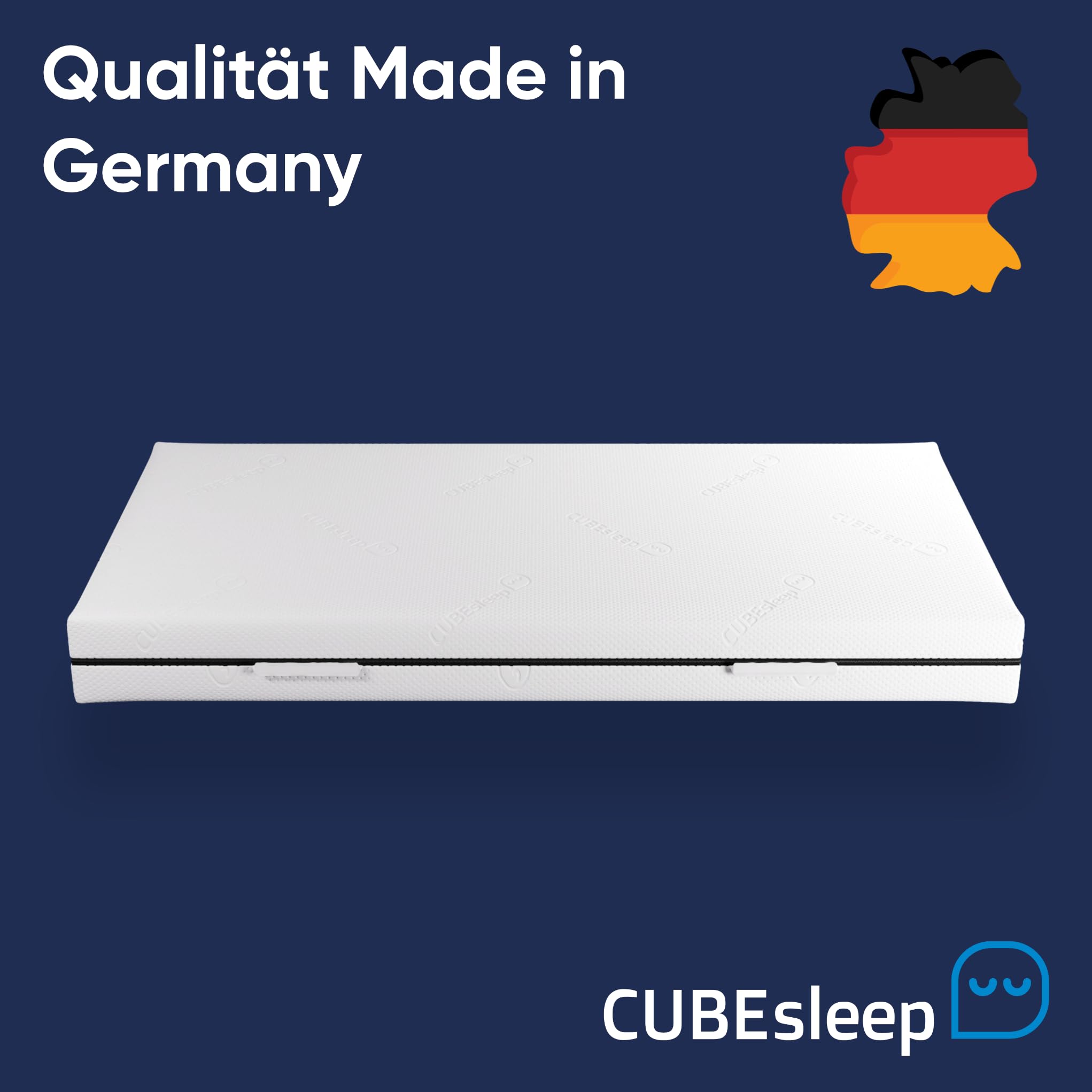 CubeSleep DUOKERN Matratze 140x200, Kaltschaummatratze H2 / H3 Zwei Härtegrade (140 x 200 cm)