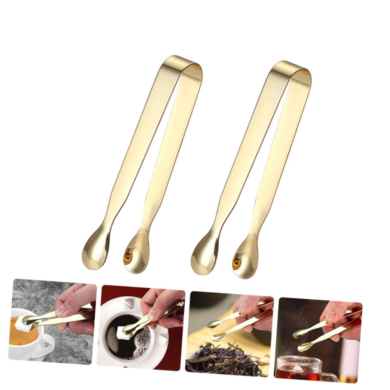 STOBAZA Stainless Steel Tongs Sugar Cube Holders Ice Cube Clamps Perfect for Tea Parties