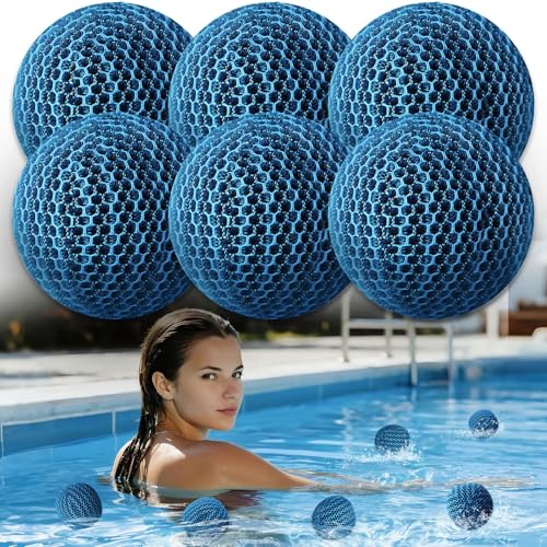 MTWEAR Hot Tub Scum Absorber 6 Pack Spa & Pool Scum Eliminating Balls hot tub scum Balls Scum Sponge for Spa Hot Tub Hot Tub Accessories Oil Absorbing Sponge for Hot Tub Skimmer