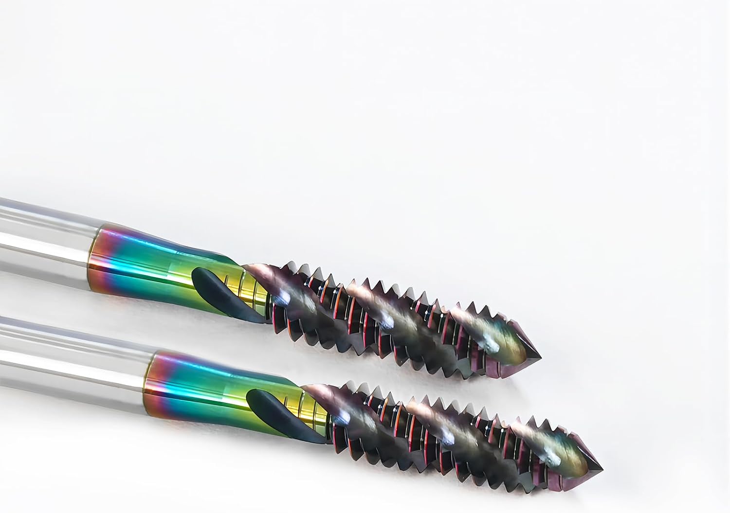Tools DLC Coating Spiral Flute Taps High Speed Steel (HSS) 3 Flutes Tapping Tool Inch Taps Set 3/8-16UNC 2PCS