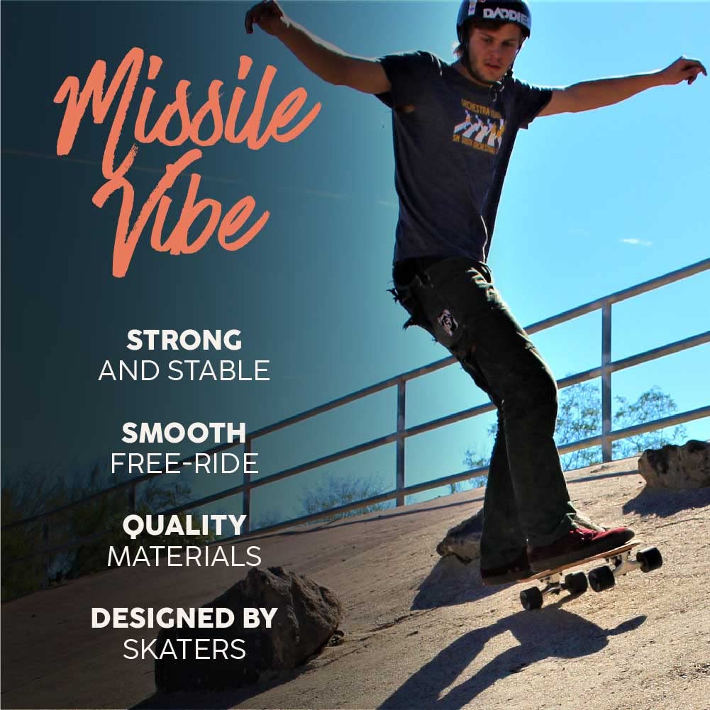 White Wave Bamboo Longboard Skateboard (Missile) : Amazon.ae