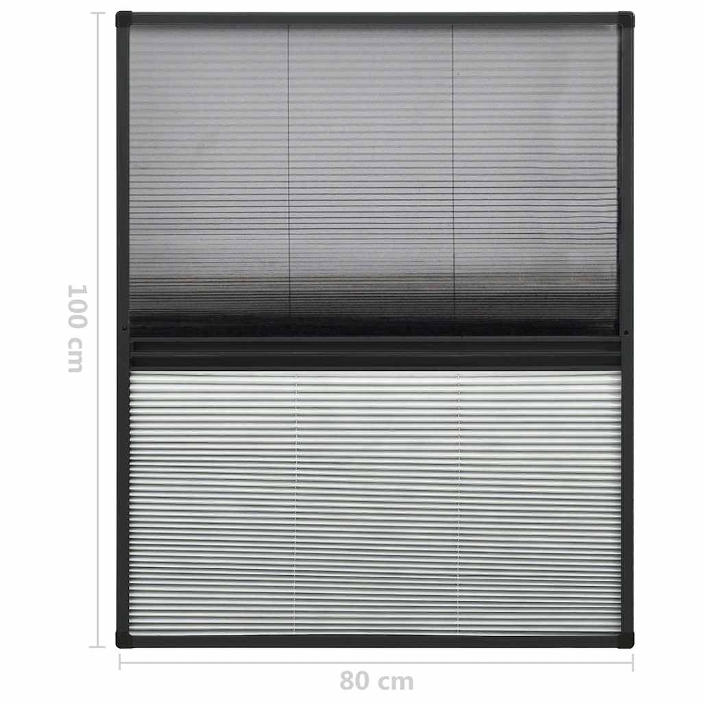 Hothingwell Moskitiera plisowana aluminium 80 x 100 cm